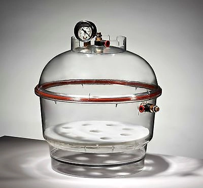 Azzota® Round Vacuum Desiccator with vacuum gauge,