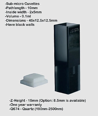 Azzota® 10mm Pathlength (0.10ml) Sub-micro Cuvette
