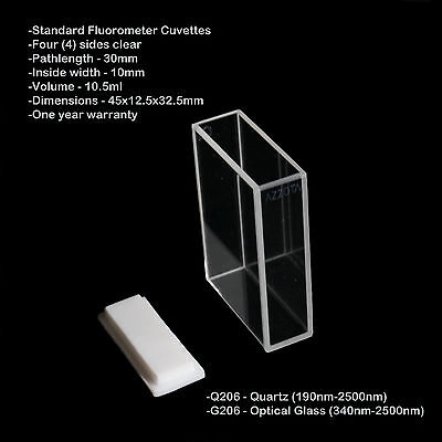 Azzota® 30mm Pathlength Standard Fluorometer Cuvet