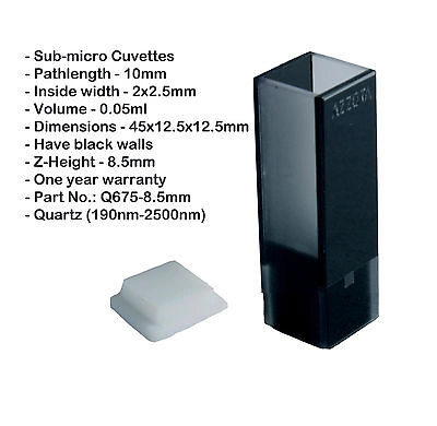 Azzota® 10mm Pathlength (0.05ml) Sub-micro Cuvette