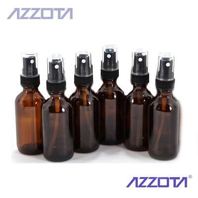 Azzota® AMBER GLASS BOTTLES W/ FINE MIST SPRAYER T