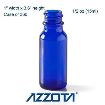 Azzota® BLUE GLASS VIALS/BOTTLES 1/2 OZ (15 ML), 3