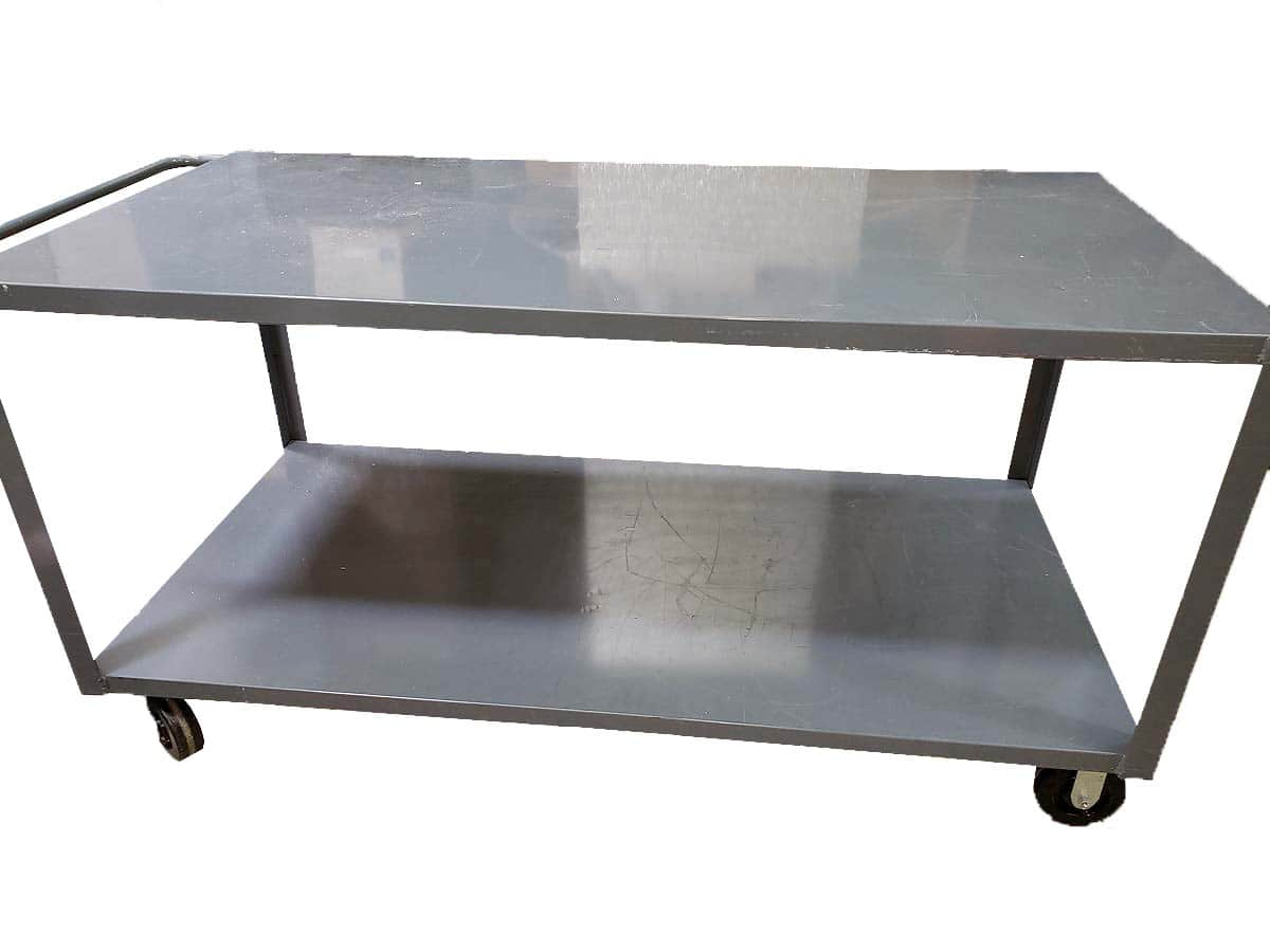 Heavy duty rolling table (72"L x 36"W x 37.6"H | Pre-owned