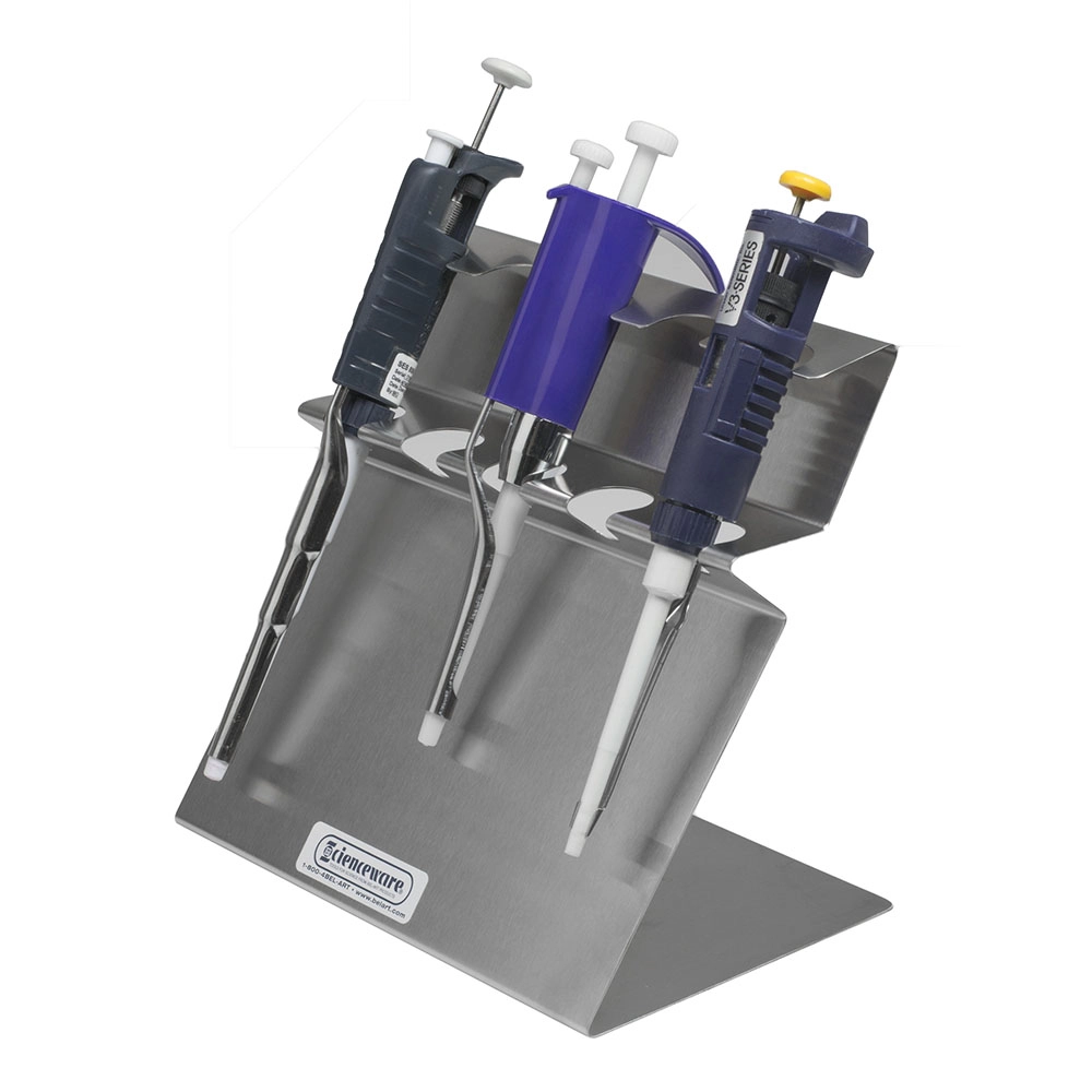 Bel-Art Pipettor Stand; 5 Places Stainless Steel