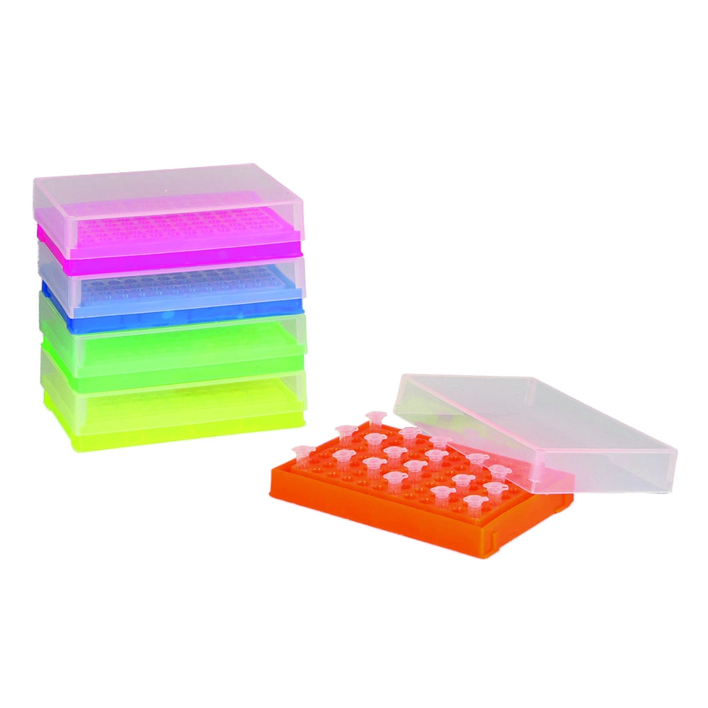 Bel-Art PCR Rack;For .2ML Tubes, 96 Places, Assorted Colors (Pack of 5)