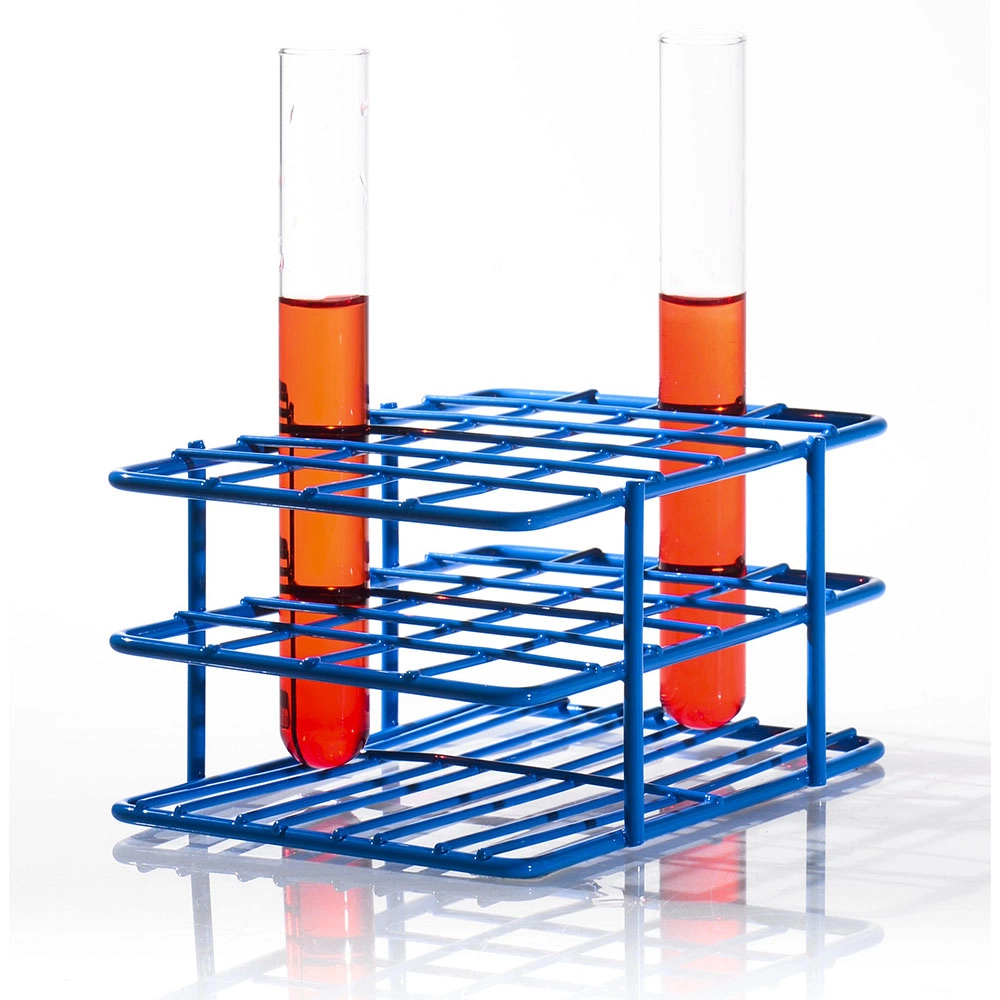 Bel-Art Poxygrid "Half-Size" Test Tube Rack;For 15-16MM Tubes, 24 Places, Blue