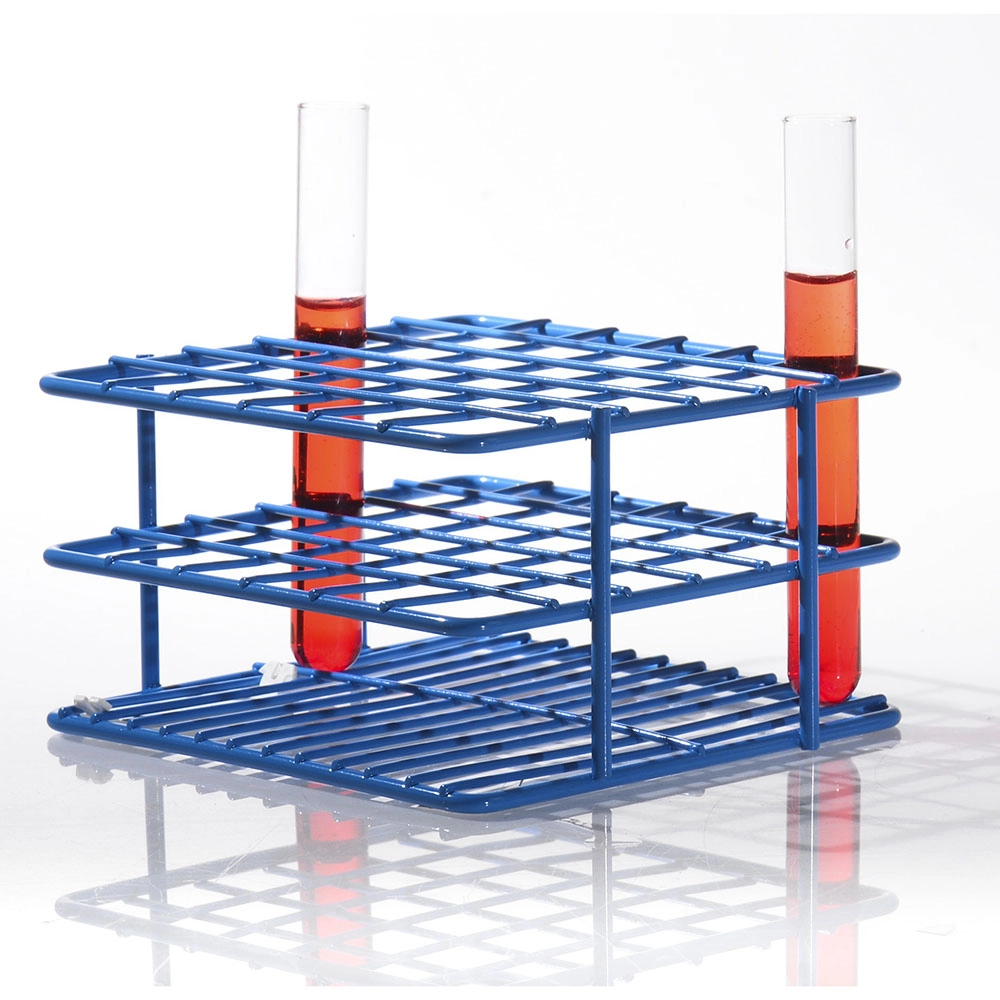 Bel-Art Poxygrid "Half-Size" Test Tube Rack;For 10-13MM Tubes, 36 Places, Blue
