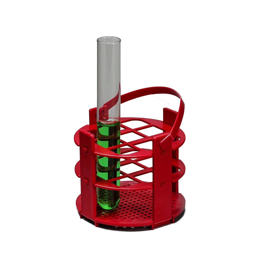 Bel-Art No-Wire Round Test Tube Rack;For 16-20MM Tubes, Red