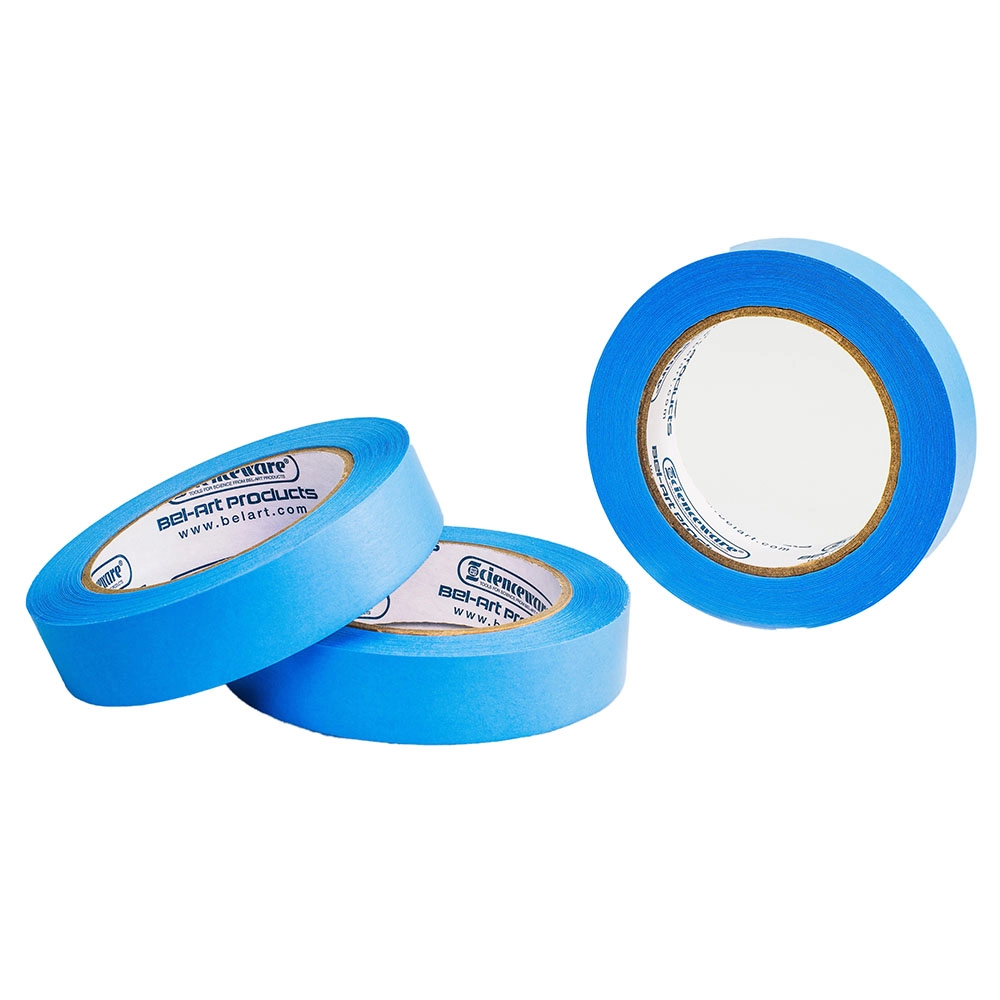Bel-Art Write-On Blue Label Tape; 40YD Length 1 IN Width (Pack of 3)