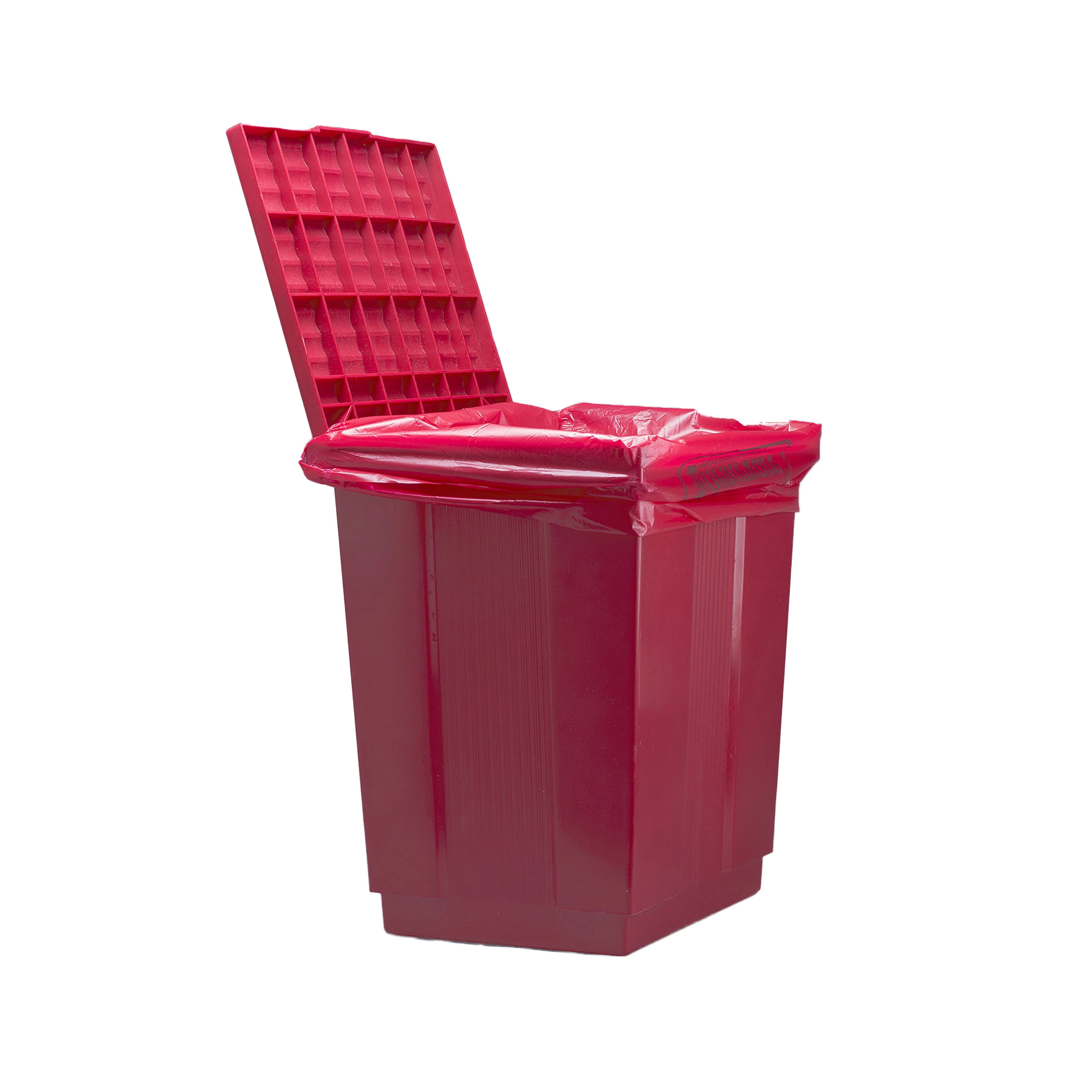 Bel-Art Polypropylene Biohazard Disposal Can With Lift-Up Cover