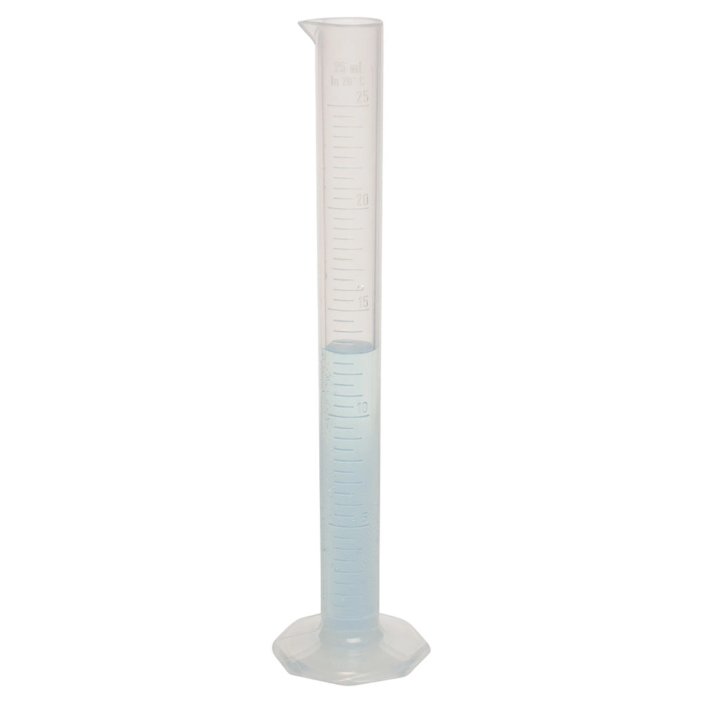 BEL-ART SINGLE SCALE 25ML POLYPROPYLENE GRADUATED CYLINDER