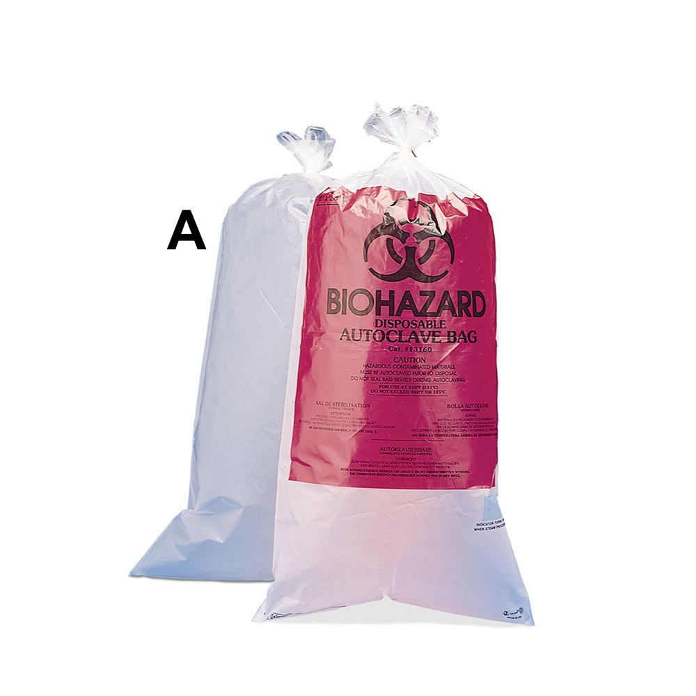 Bel-Art Polypropylene 15-20 Gallon Clear Biohazard Disposal Bags (Pack of 100)