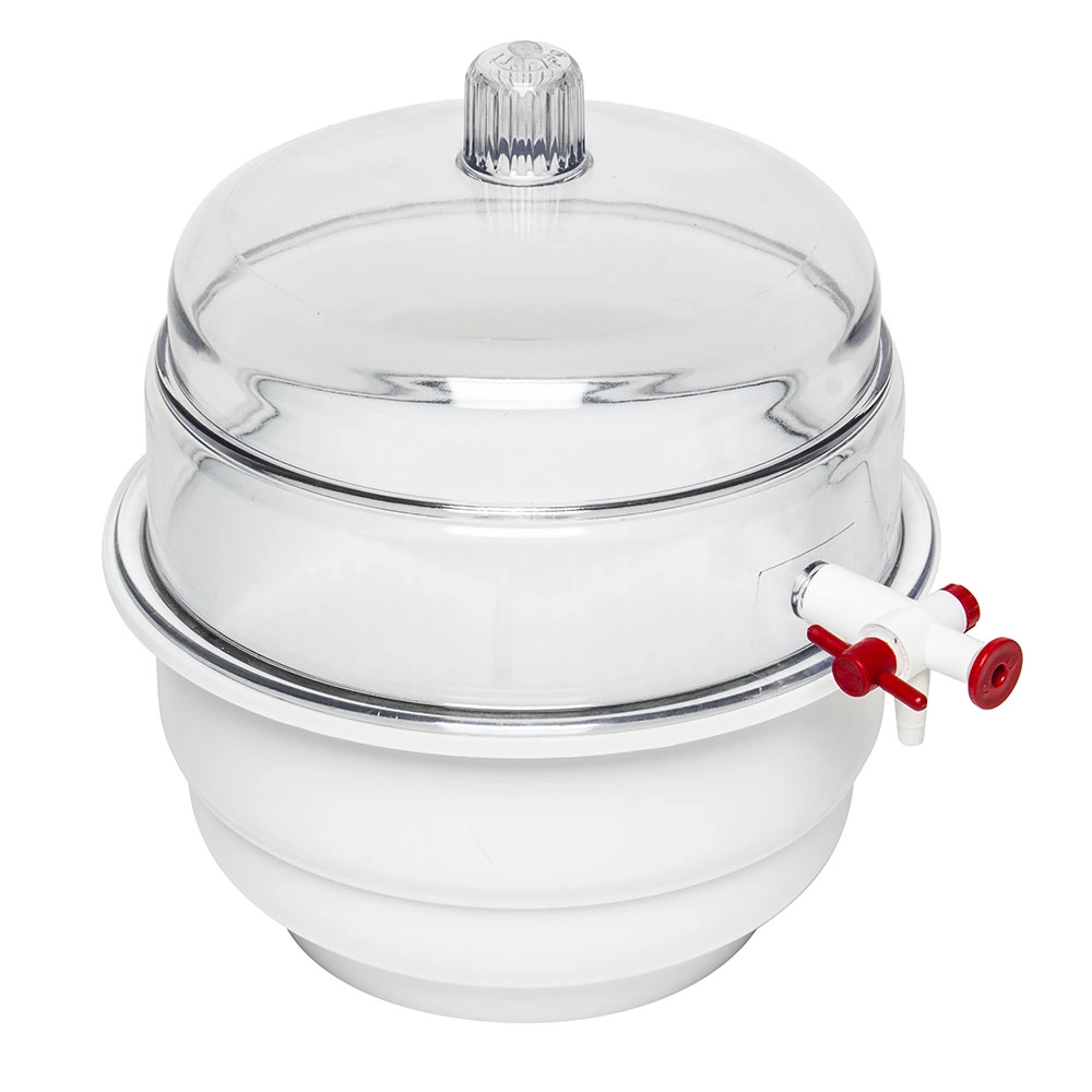 Bel-Art "Space Saver" Polycarbonate Vacuum Desiccator With White Bottom; .20 Cu Ft 42020-0000