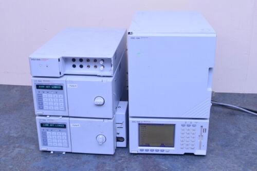 SHIMADZU HPLC SYSTEM LC-10AI SCL-10A VP FRC-10A DG