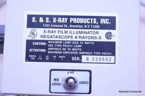 S & S X-RAY PRODUCTS X-RAY FILM ILLUMINATOR NEGATO
