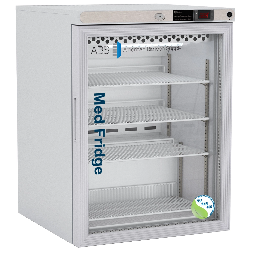 ABS 5.2 Cu. Ft. Glass Door Freestanding Vaccine Refrigerator PH-ABT-NSF-UCFS-0504G