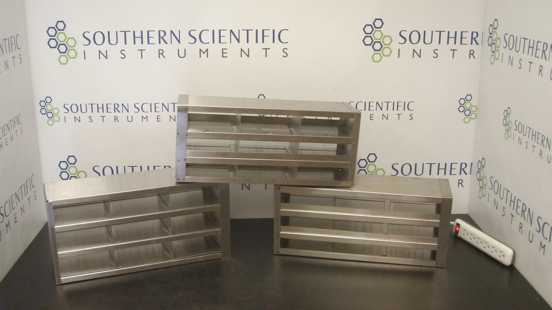 Three Stainless Steel   2" Cryogenic Box Freezer Racks