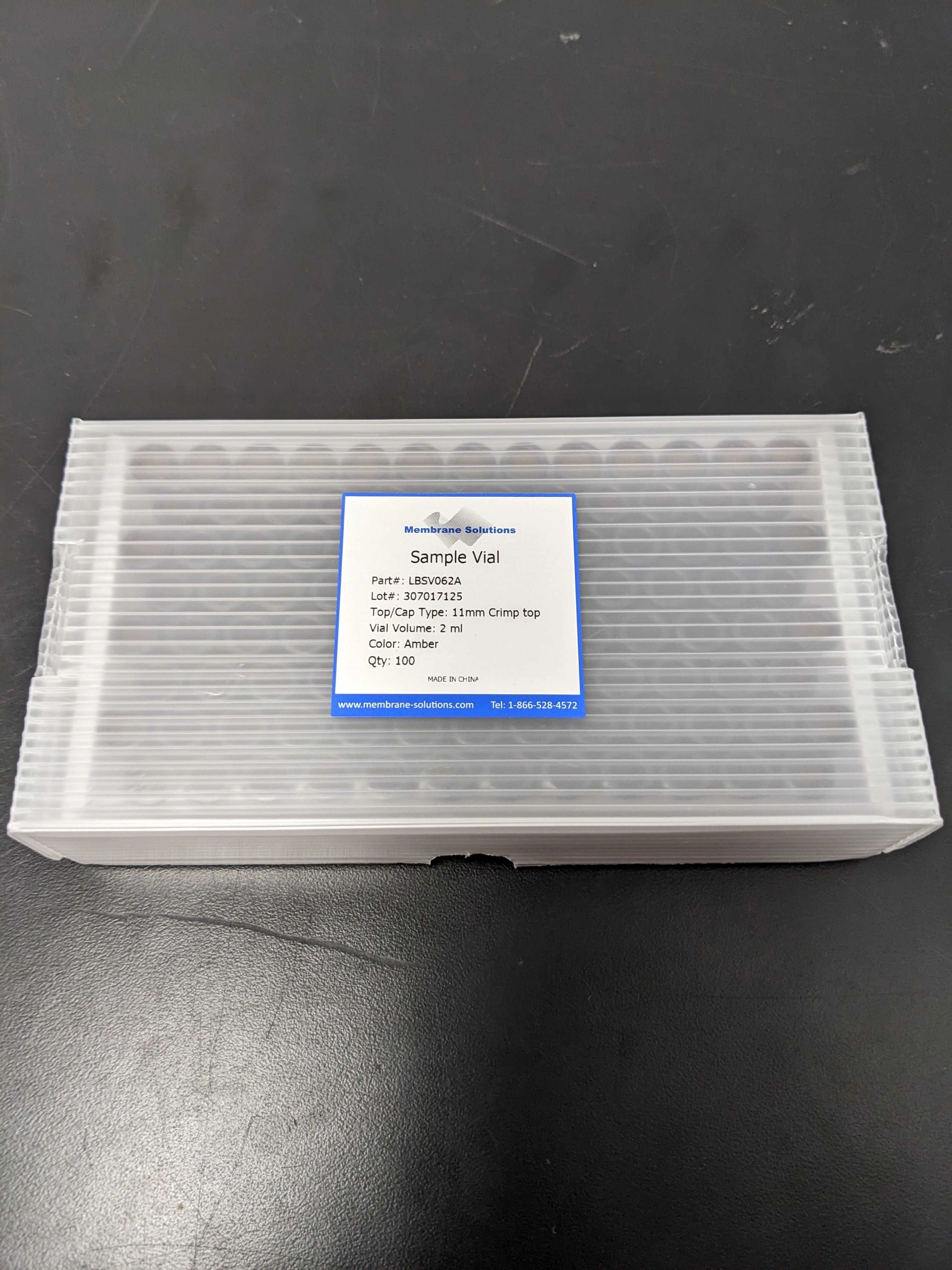 11 mm Large Opening Crimp Vials   - 1.8mL Amber Vial w/writing patch Qty 100