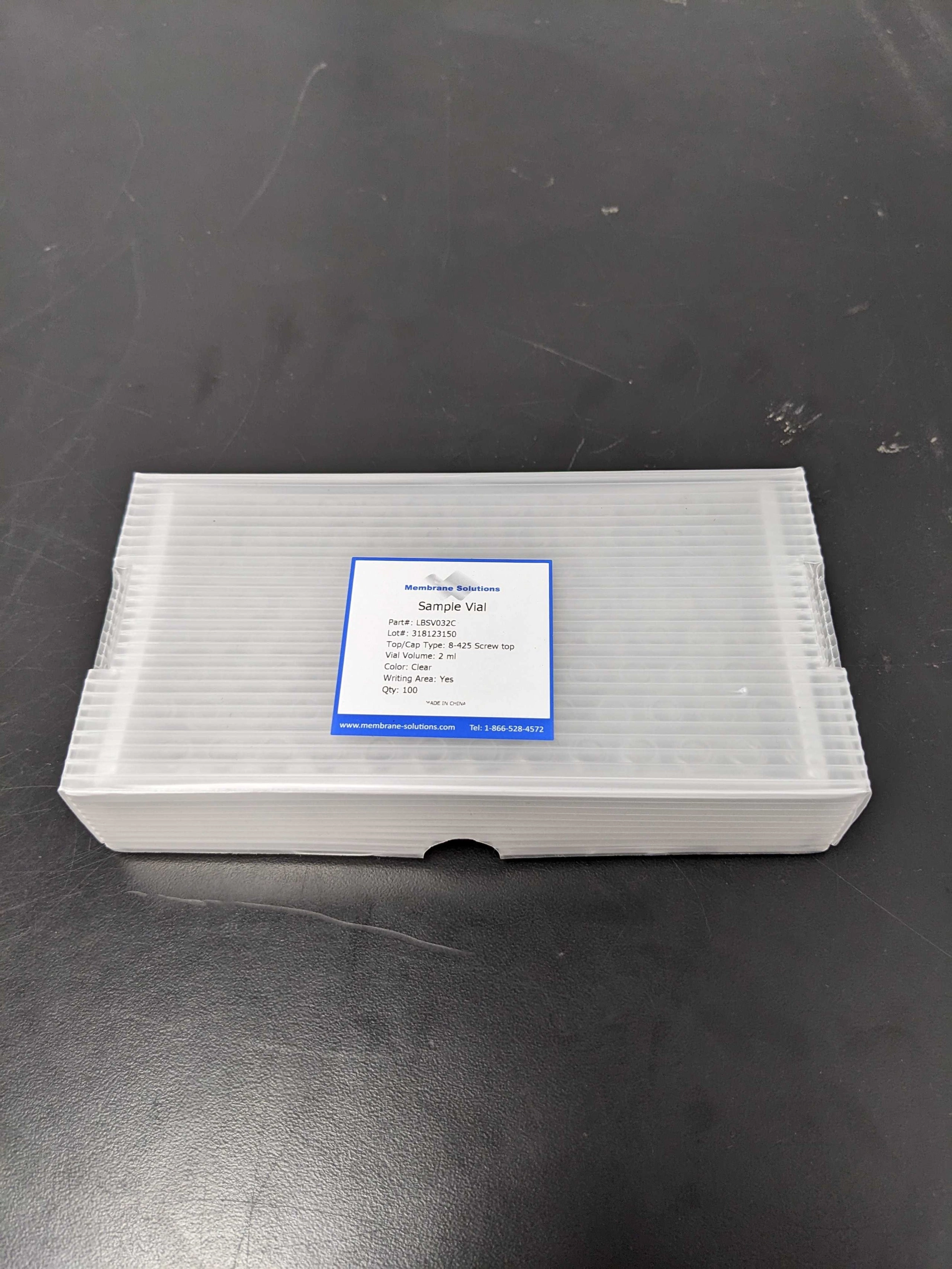 8-425 Standard Opening Screw Thread Vials - 1.8mL Clear Vial, w/writing patch Qty 100