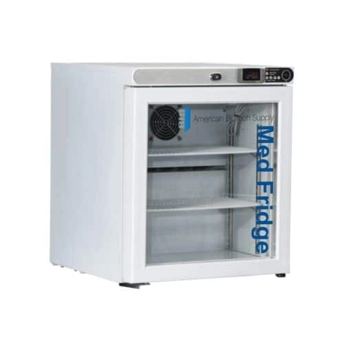 1 cu. ft. Premier Pharmacy Countertop Glass Door Refrigerator Freestanding, Left Hinged