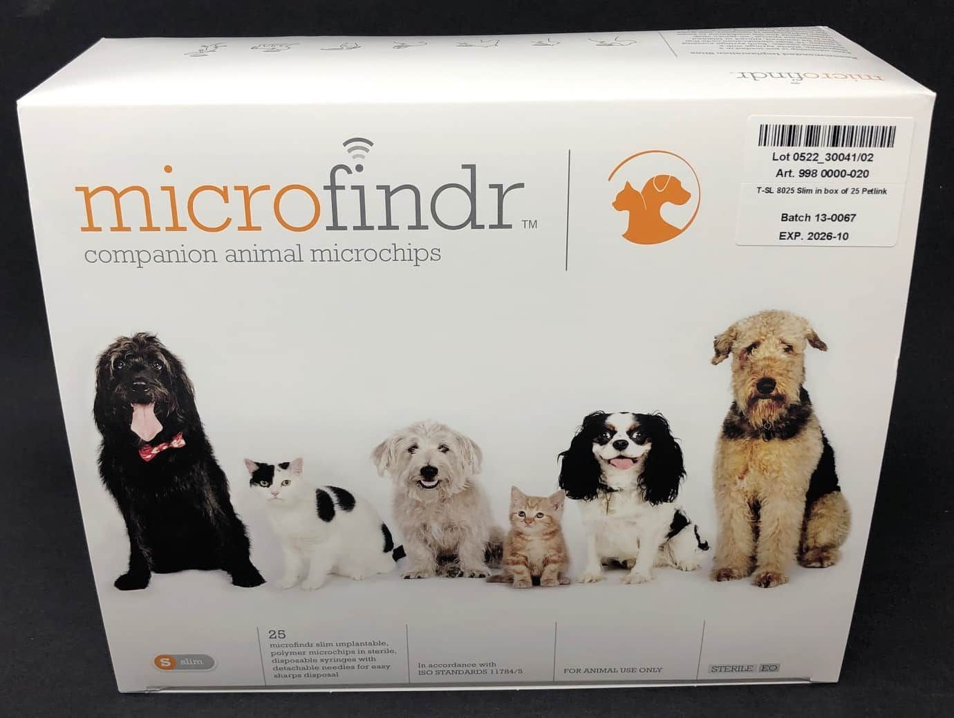 NEW 25-PACK Datamars PetLink Slim Microfindr Pet Microchips for Dog, Cat, Horse, Rabbit, Bird, Primate EXP 2026