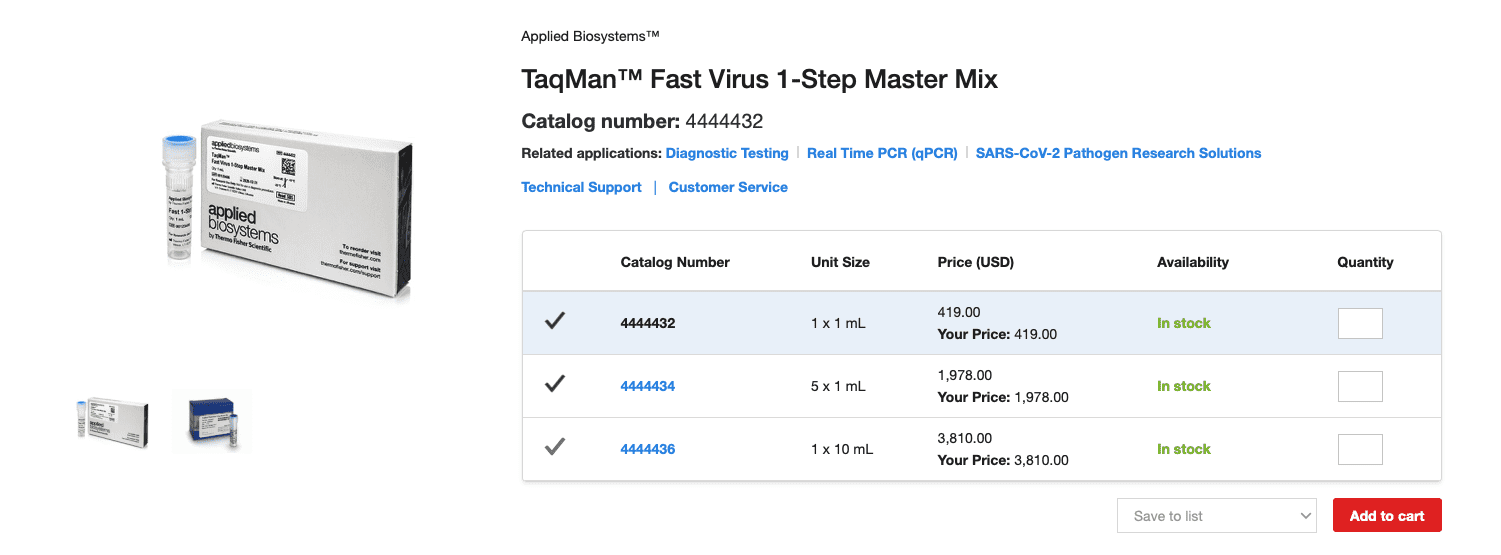 TaqManTM Fast Virus 1-Step Master Mix (10 mL bottles)
