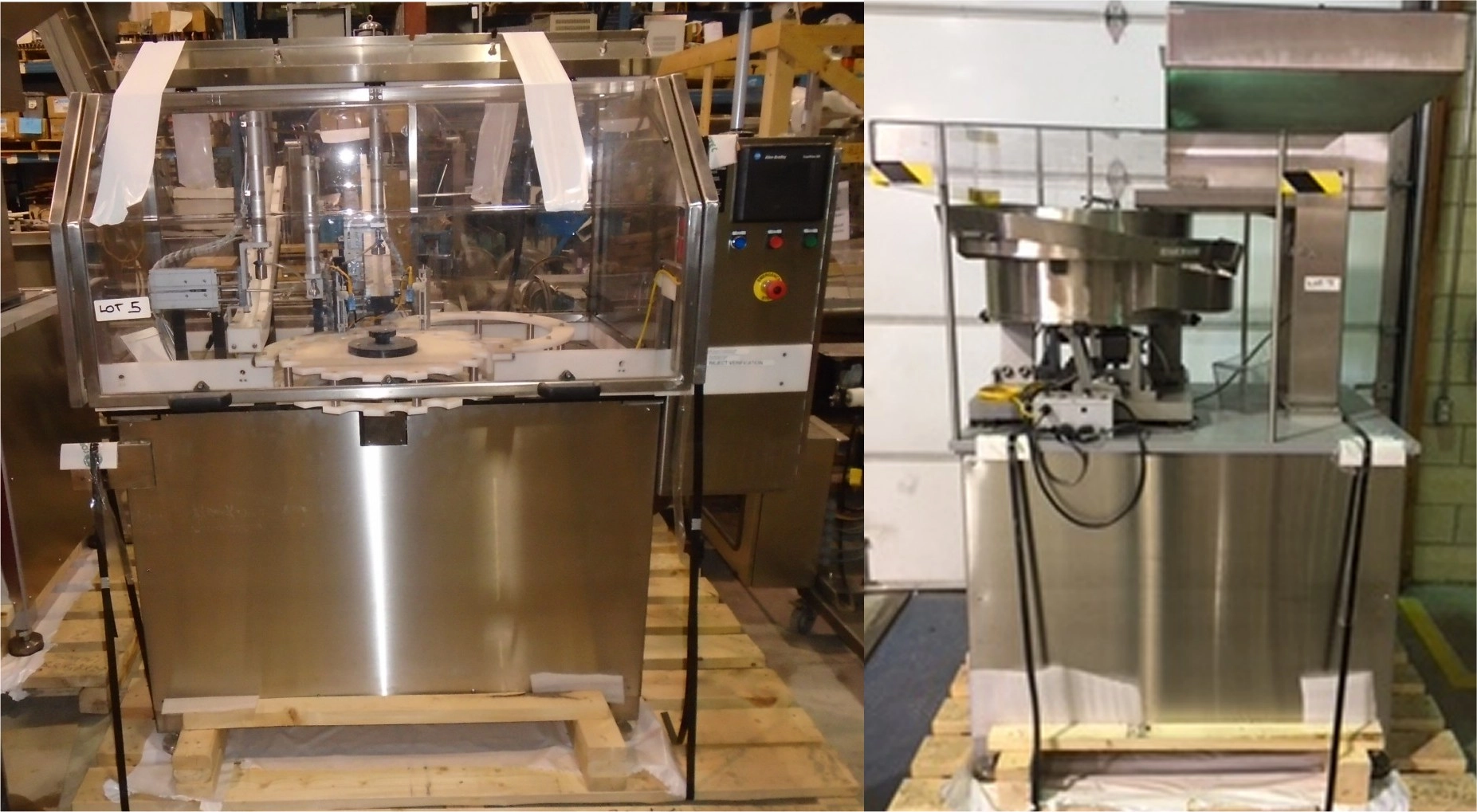 Unused Integrated Packaging Capper PA-001 with Unused Crown Stainless Steel Sorting Feeder for pumps or Caps Model 24CW