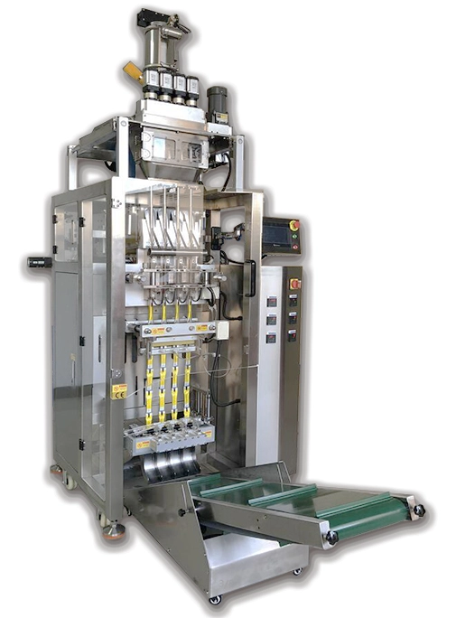 New Model 280D-4 Lane Stick Pack, Back Side Seal Powder Packing Machine.