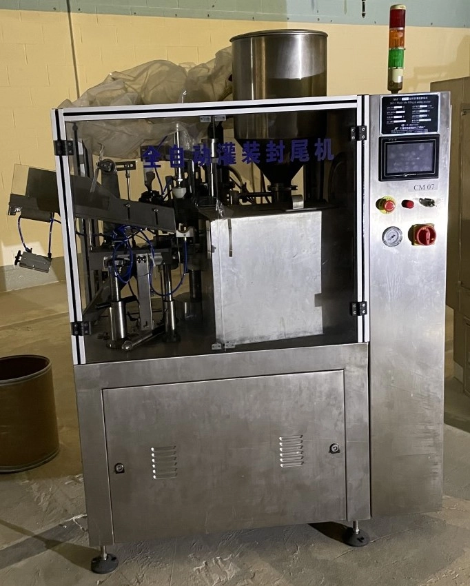 Used Automatic Hot Air Plastic Tube Fill &amp; Seal Machine
