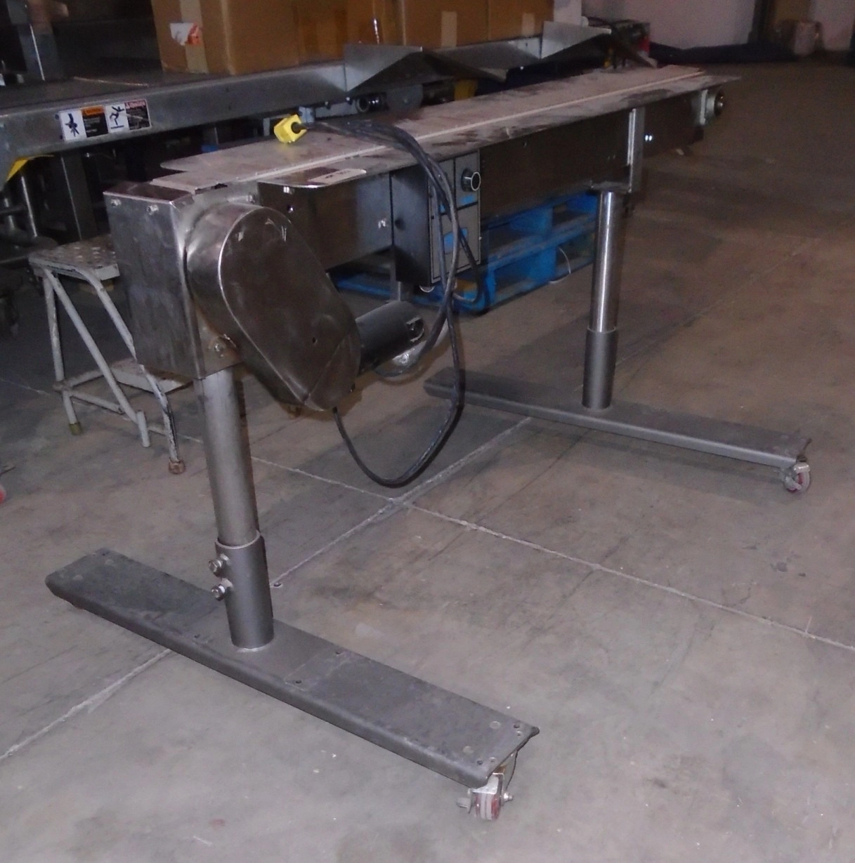 Used 5 Foot Long Belt Stainless Steel Conveyor with Variable Speed Drive