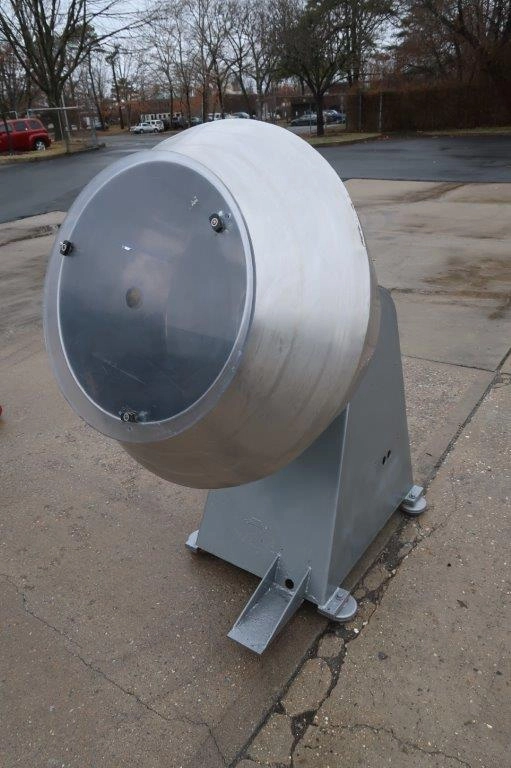 42 In. Diameter Stainless Steel Coating Pan, with Internal Baffles