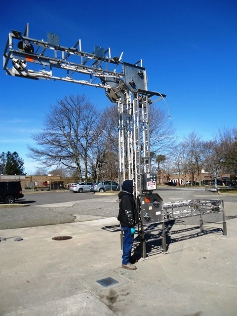 Conveyor Technology Stainless Steel Bucket Elevator, 14 foot discharge height