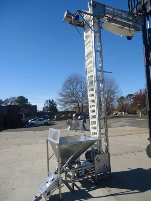 15 Ft. High Stainless Steel Bucket Elevator, 6 In. X 12 In. Buckets