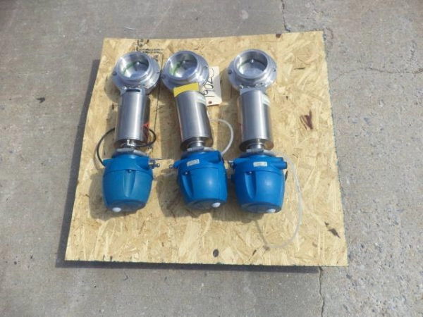 GEA Type CCE-OD Air Actuated 4 Inch Diameter Sanitary Butterfly Valves, (3)