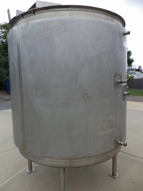 1,250 Gallon B &amp; G 316 Stainless Steel Vertical Jacketed Tank, 60 PSIG Jacket