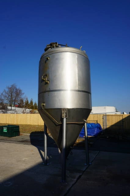 1,500 Gallon Jacketed Cone Bottom Tanks, 316 Stainless Steel (2)