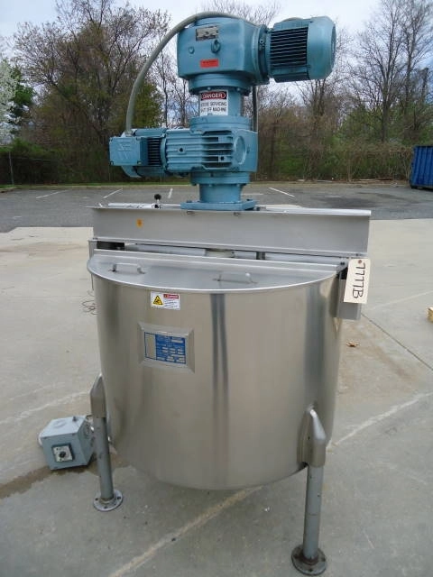 100 Gallon Perma-San 316 Stainless Steel Jacketed Scraper Kettle With High Speed Turbine