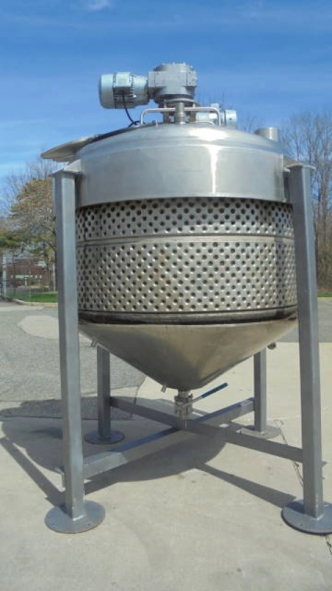 1,000 Gallon Crepaco Jacketed Scraper Agitated Vessel with High Shear Mixing