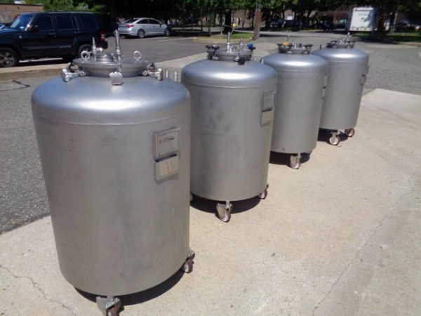 200 Liter Bowa 316 Stainless Electrically Self Contained Jacketed Pressure Tanks (2) Portable