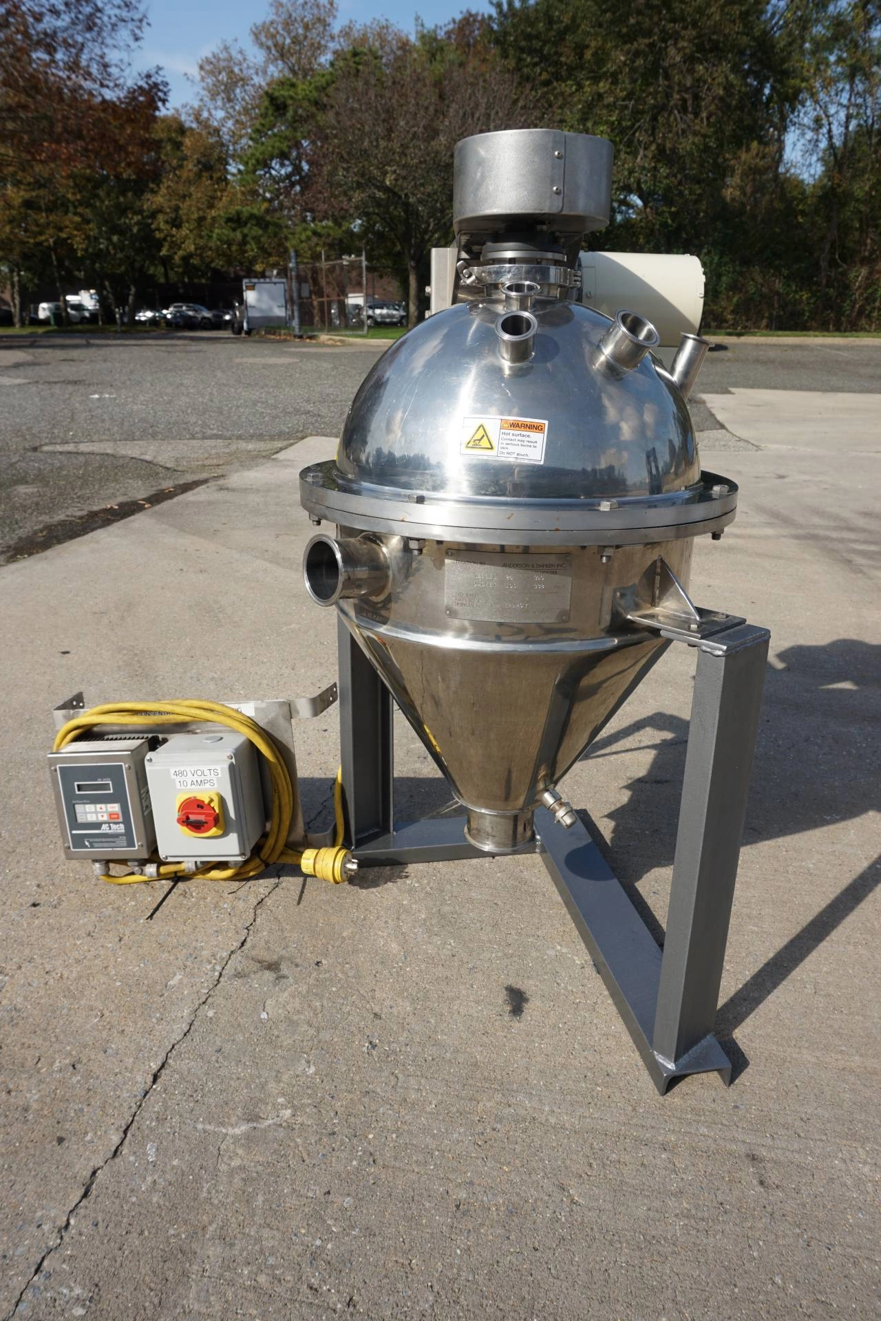 20 Gallon Groen Agitated Cone Bottom Flash Chamber/Kettle, Full Vacuum