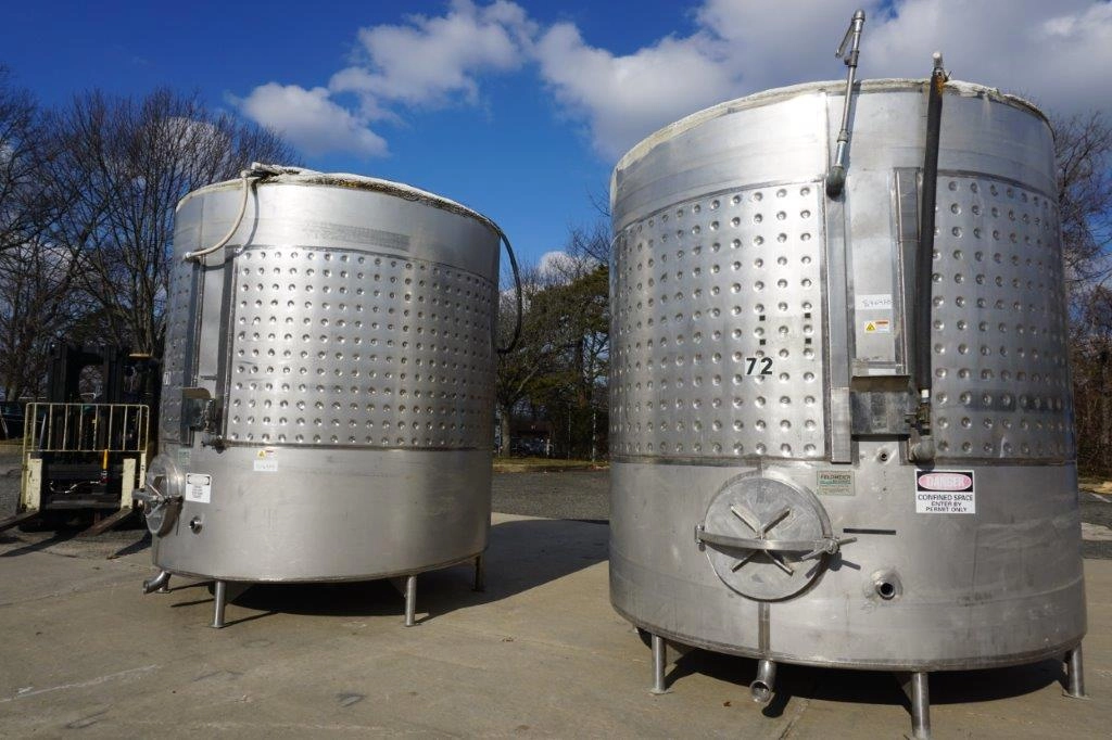 Feldmeier 3,000 Gallon Stainless Jacketed Vertical Tank, Wine Use