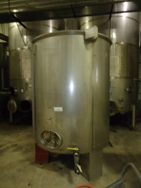 1,000 Gallon Stainless Vertical Cone Bottom Tank, Open Top