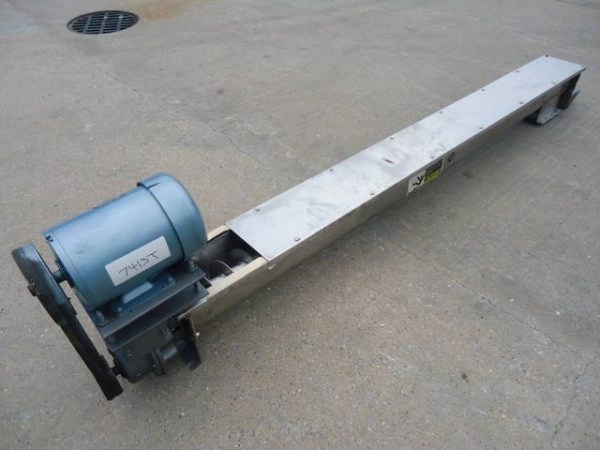 Stainless Steel Inclined Screw Conveyor, 7&Prime; Diameter X 104&Prime; Long&rdquo;