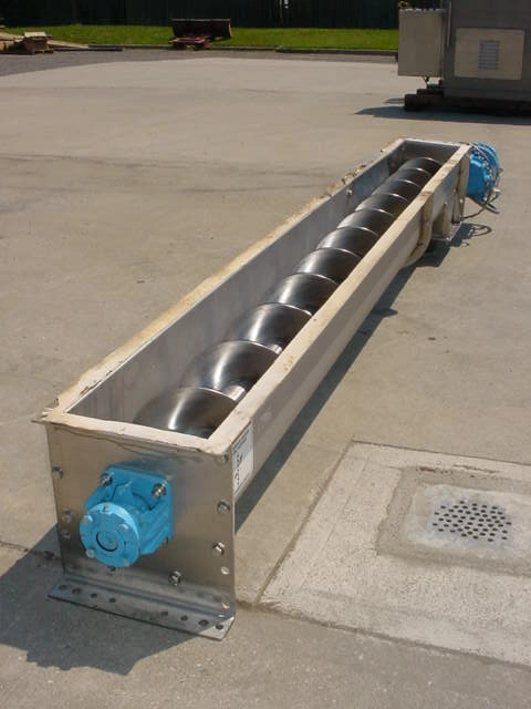 11&Prime; Diameter X 10&prime; Long Stainless Steel Motorized Screw Conveyor