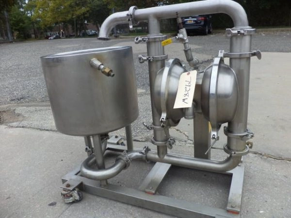 Murzan 2X2 316 Stainless Steel Sanitary Double Diaphragm Pump With Jacketed Tank