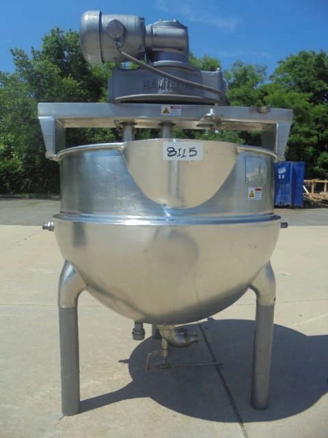 150 Gallon Hamilton Stainless Twin Action Scraper Kettle, 125 PSI Jacket