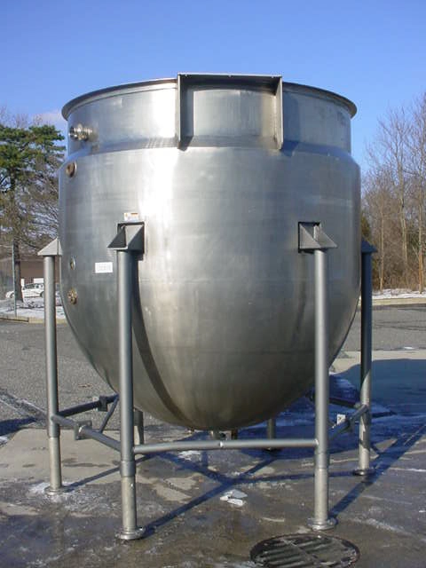 2,000 Gallon Lee Ss Jacketed Hemispherical Kettle, 316 Ss