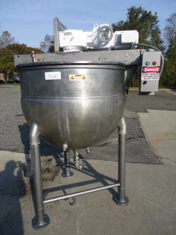 200 Gallon Groen Stainless Steel Scraper Agitated Kettle, 100 Psi
