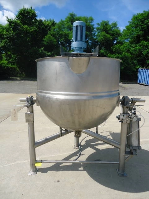 150 Gallon 316 Stainless Steel Tilt Ketle With Scraper Agitation, 125psi Jacket