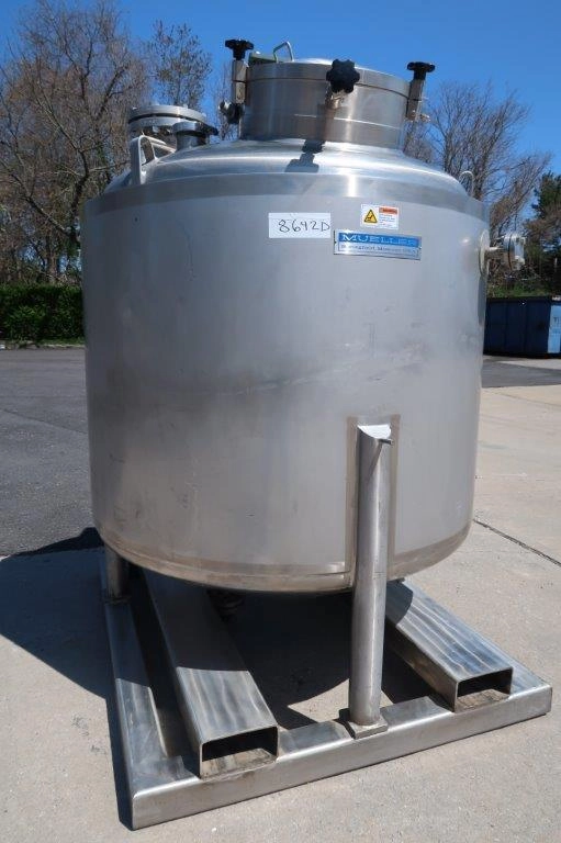 300 Gallon Mueller 316 Stainless Jacketed Vacuum Agitated Reactor